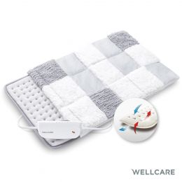 Wellcare 120235  Rustgevende verwarmingskussen met geweven patchwork hoes | 4D DWF-technologie | 30 x 40 cm | Comfortabel fleece, mesh, baby en gevlochten fleece