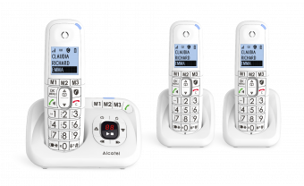 Alcatel XL785 trio dect telefoon met antwoordapparaat voor de vaste lijn met verlicht display en grote toetsen 