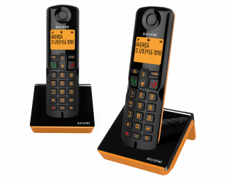 Alcatel S280 Duoset Dect Senioren Huistelefoon Zwart/Oranje